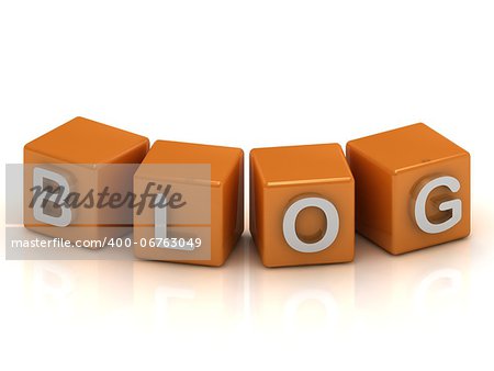 Blog cubes 3d render illustration