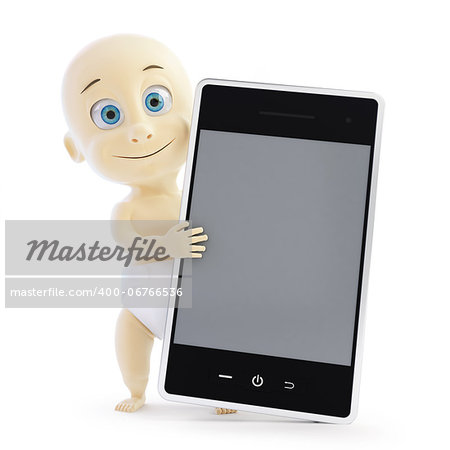 baby smart phone on a white background