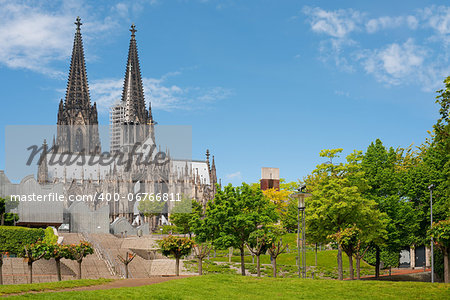 View on High Cathedral of St. Peter in Cologne, Germany. GPS information is in the file.