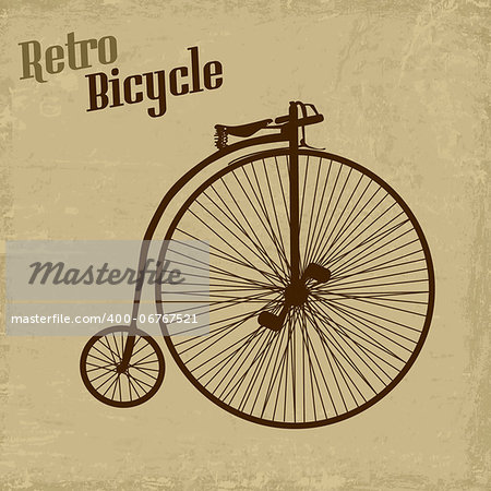 Bicycle vintage grunge poster, vector illustration