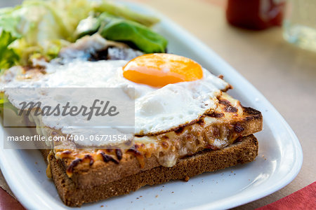 Traditional French Toasted Sandwich - croque madame