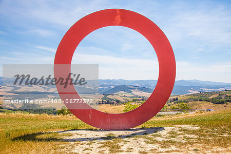 Italy, Tuscany. Wonderful panoramic point between Volterra and San Gimignano towns