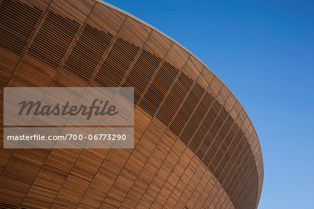 Close-Up of Cycling Velodrome built for London 2012 Summer Olympics, Stratford, East London, UK