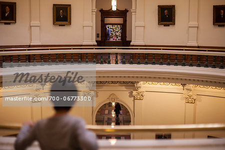 View inside the Rotunda of the Texas state capitol building, Austin, Texas, USA