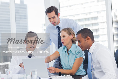 Business people working on a laptop