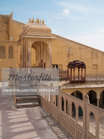 towers and balconies of Hawa Mahal Palace, Jaipur, India