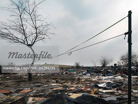 Rustic Clothesline at Burnt Out Sasteland, Saint Denis, France