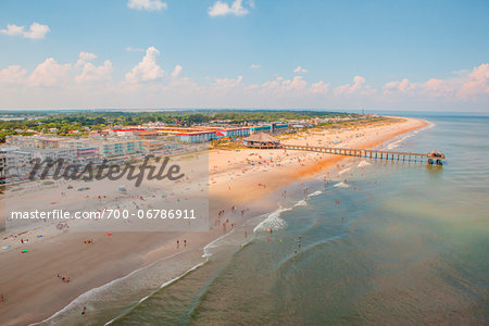 Overview of Beach on a Summer's Day, Tybee Island, Chatham County, Georgia, USA