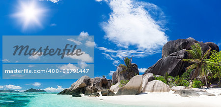 La Digue island, Seyshelles, Anse Source d'Argent. The island of dreams for a rest and relaxation.