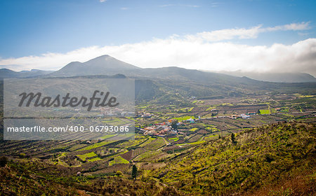 A beautiful view out over some farmfields on Tenerife, Spain