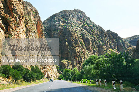 Turn of mountain road in Armenia.