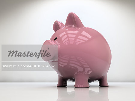 Piggy bank on white background