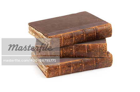 Old books isolated on white background