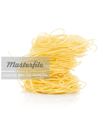 Nest pasta. Isolated on white background