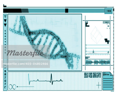 DNA Helix turquoise technology in inverted colour