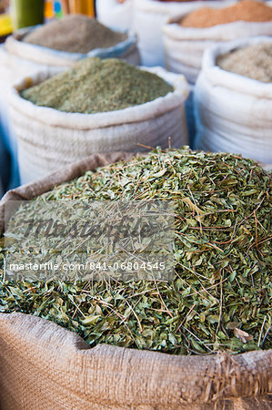 Moroccan tea leaves for sale, Essaouira, formerly Mogador, UNESCO World Heritage Site, Morocco, North Africa, Africa