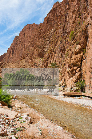 Todgha River running through the Todra Gorge, Morocco, North Africa, Africa