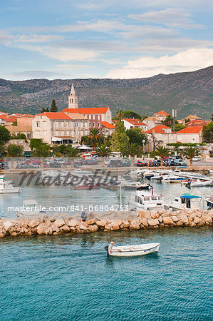 Orebic Harbour, where the ferry leaves mainland Croatia for Korcula Island, Dalmatian Coast, Adriatic, Croatia, Europe