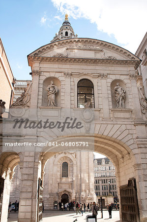 The Temple Bar Gateway, archway connecting St. Paul's Cathedral to Paternoster Square, London, England, United Kingdom, Europe