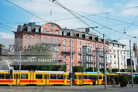 City center trams, Basel, Switzerland, Europe