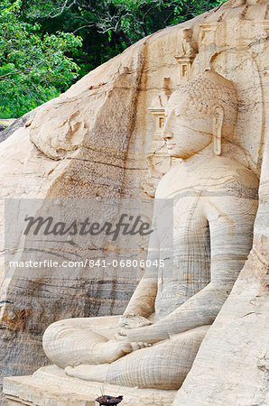 Seated Buddha, Gal Vihara, Polonnaruwa, UNESCO World Heritage Site, North Central Province, Sri Lanka, Asia