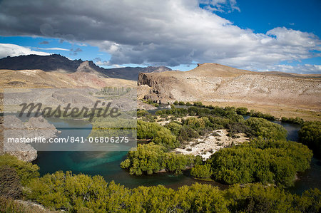 View over the Limay River in the lake district, Patagonia, Argentina, South America