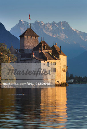 The Castle of Chillon, on Lake Geneva, Montreux, Canton Vaud, Switzerland, Europe