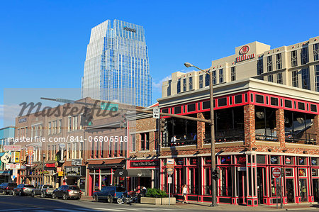 Pinnacle Tower and Broadway Street, Nashville, Tennessee, United States of America, North America