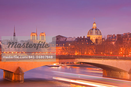 The city of Paris at dusk, Paris, France, Europe
