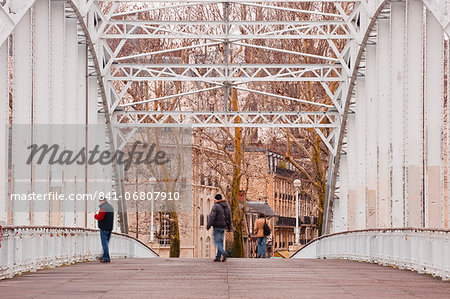 The Passerelle Debilly (Debilly Footbridge), an arch bridge across the River Seine, Paris, France, Europe