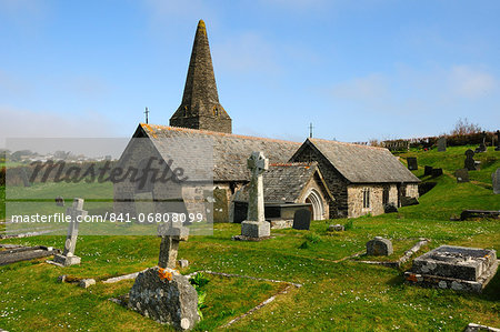 St. Enedoc Church where Sir John Betjeman, Poet Laureate, is buried, Trebetherick, Cornwall, England, United Kingdom, Europe