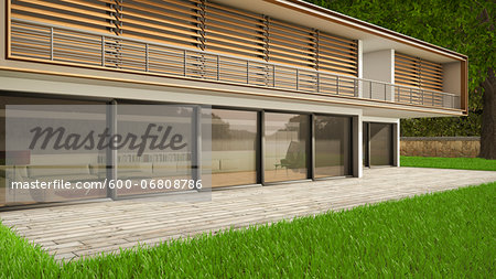 3D-Illustration of House Exterior