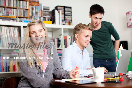 Portrait of students studying