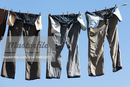 Trousers on clothes line