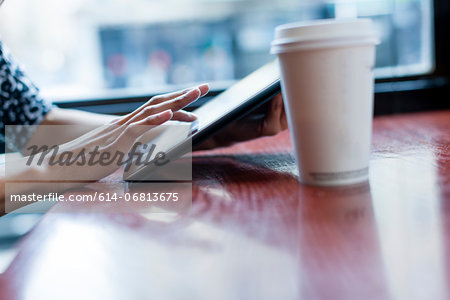 Woman using digital tablet