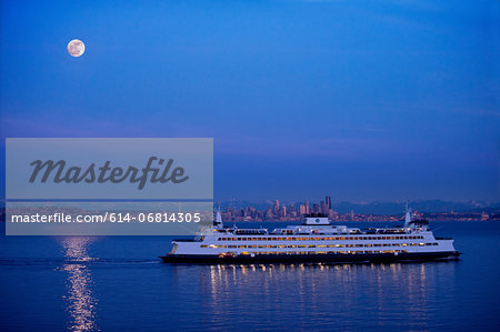 Cruise ship on Puget Sound, Seattle, USA