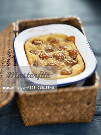 Mirabelle plum and rice milk clafoutis