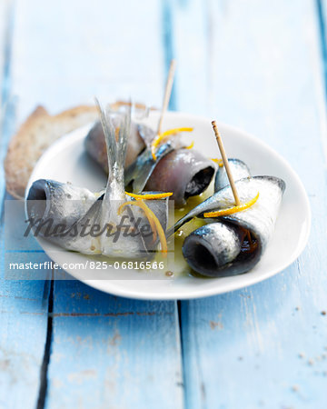 Rolled sardines marinated with orange