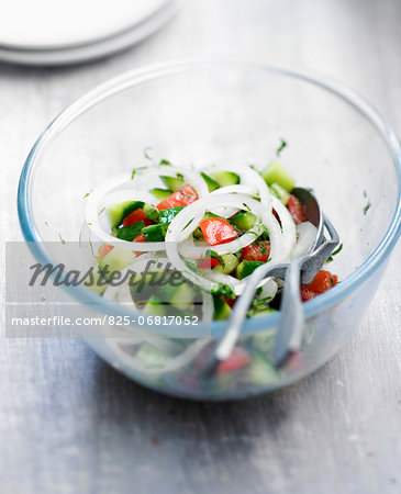 Cucumber,tomato and onion salad