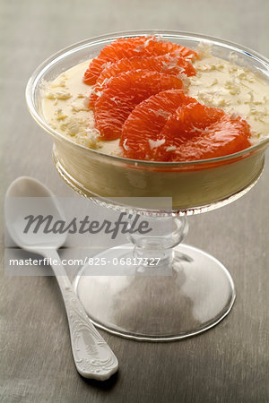 White coconut Bavarian with pink grapefruit White coconut Bavarian with pink grapefruit