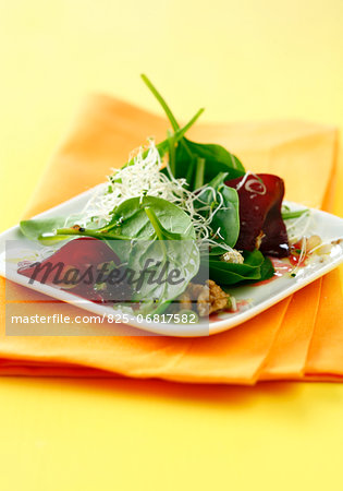 Baby spinach leaves,beetroot and sprout salad Baby spinach leaves,beetroot and sprout salad