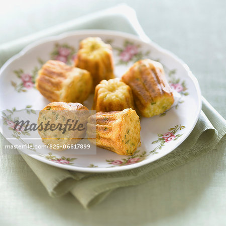 Crab and chive Cannelés