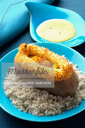 Potato stuffed with scallops