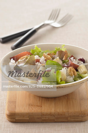 Long grain rice salad with grisons meat,Comté, Beaufort and mesclun Long grain rice salad with grisons meat,Comté, Beaufort and mesclun