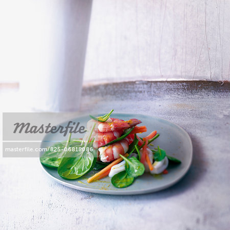 Shrimp,squid and spinach salad