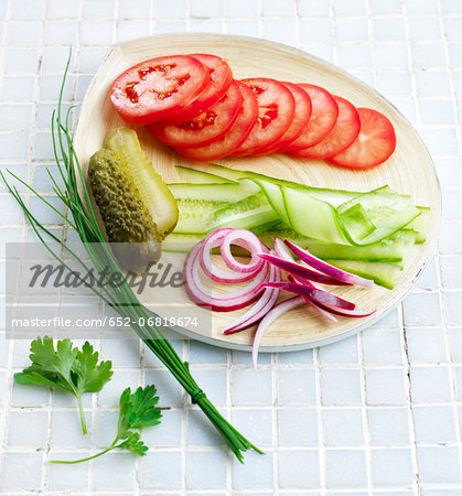 Slicing the vegetables