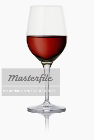 Stemmed glass of red wine