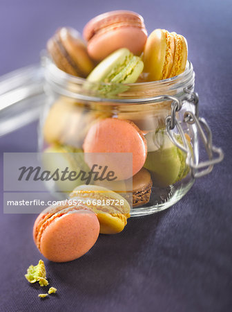 Macroons in a glass jar