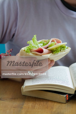Ham and cheese pitta sandwich Ham and cheese pitta sandwich