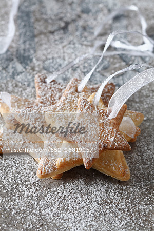 Star-shaped shortbread Christmas cookies